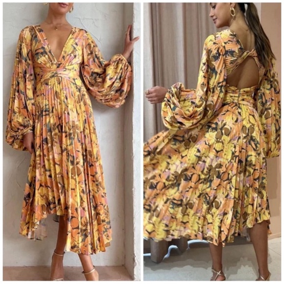 NWT Acler Palms Dress in Kaleidoscope Floral Yellow NWT